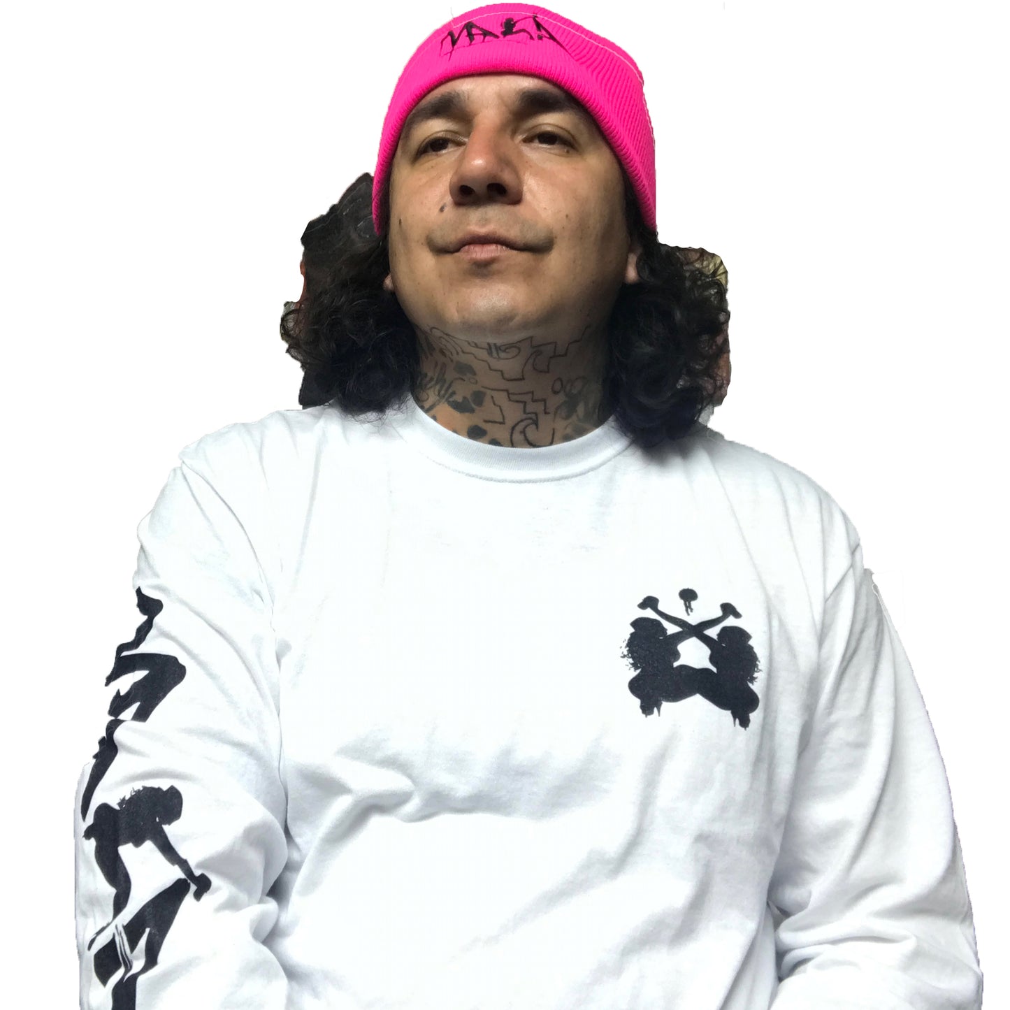 White Long Sleeve Spray Queen Tee