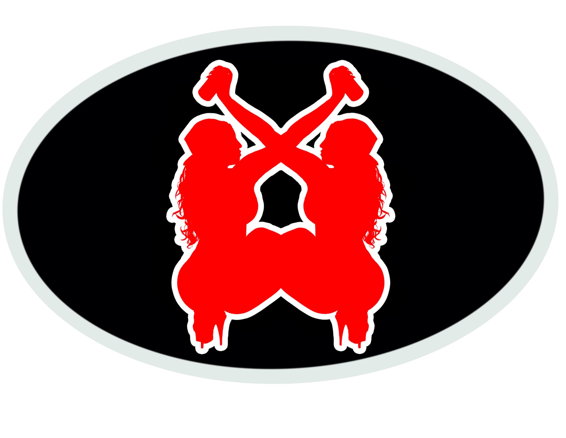 Red silhouette of Graffiti City logo on black background