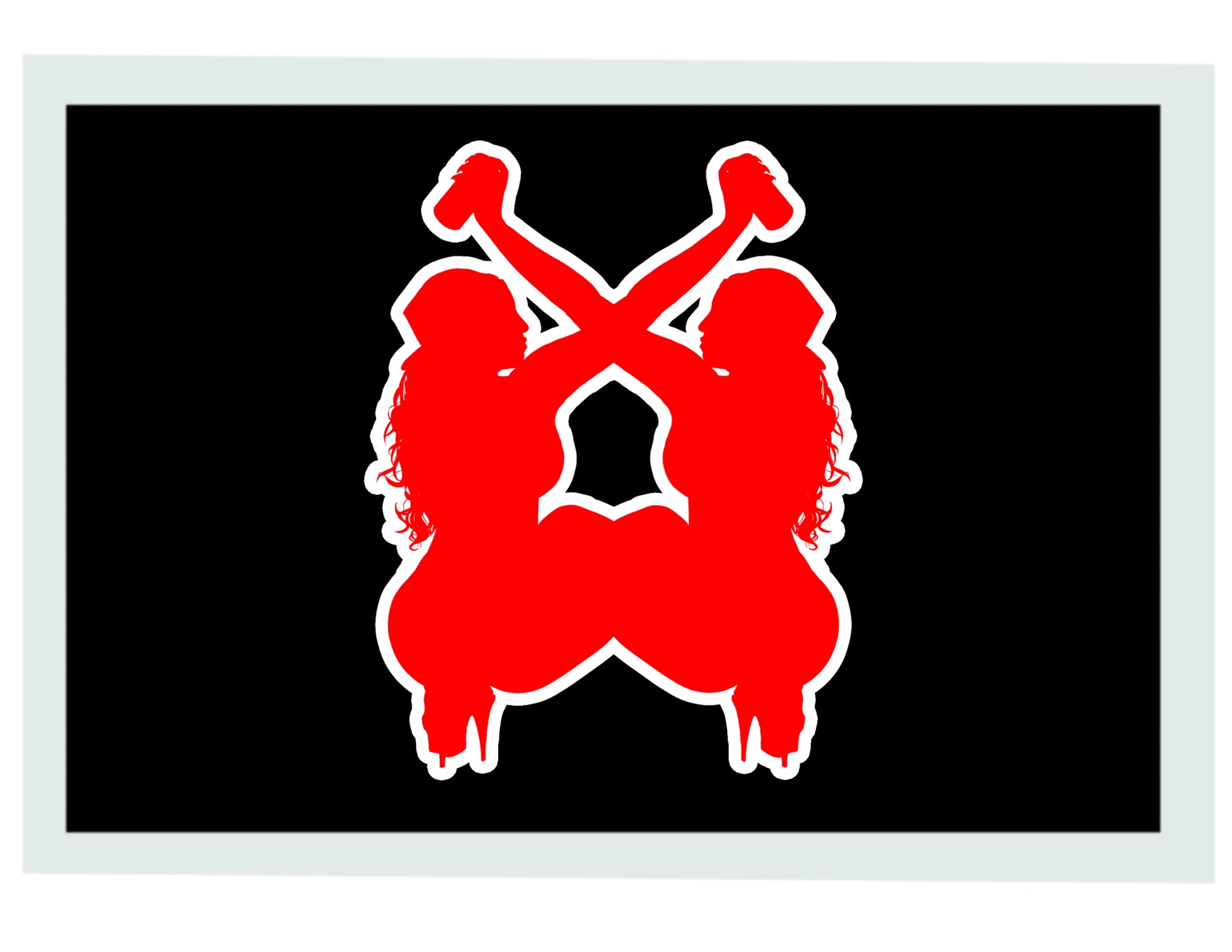 Red silhouette of Graffiti City logo with a black background