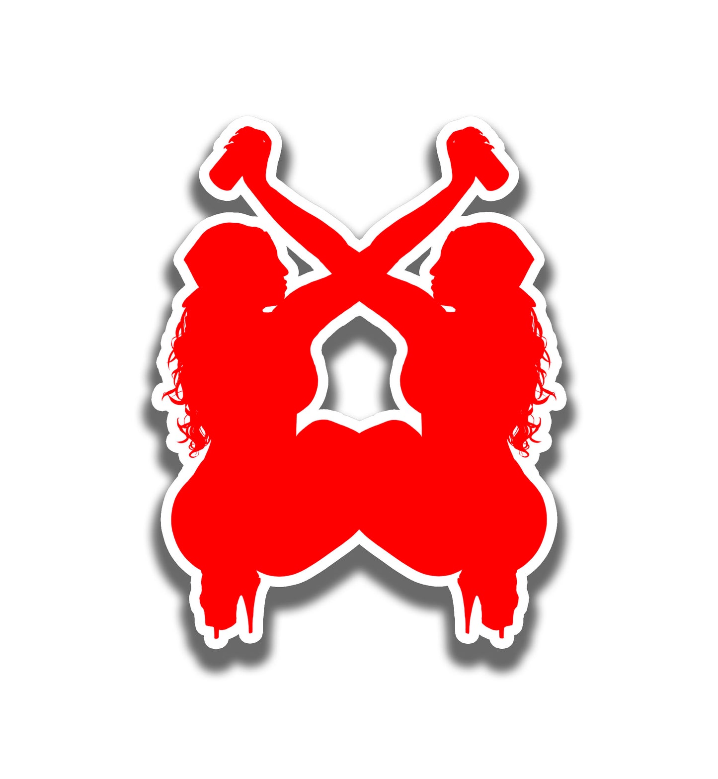 Red silhouette of Graffiti City logo with white background