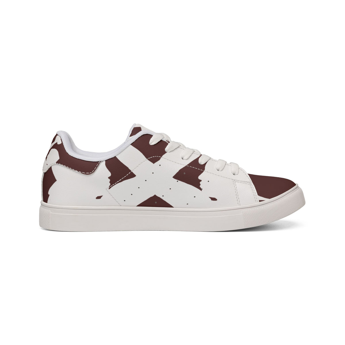 Sole of a sneaker with black tread pattern on a white background