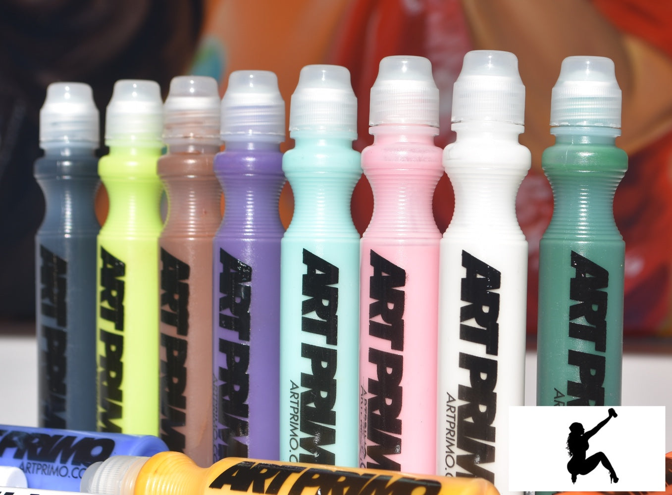 A collection of Art Primo Drip Mop Minis in various colors, with the brand logo visible on the labels.